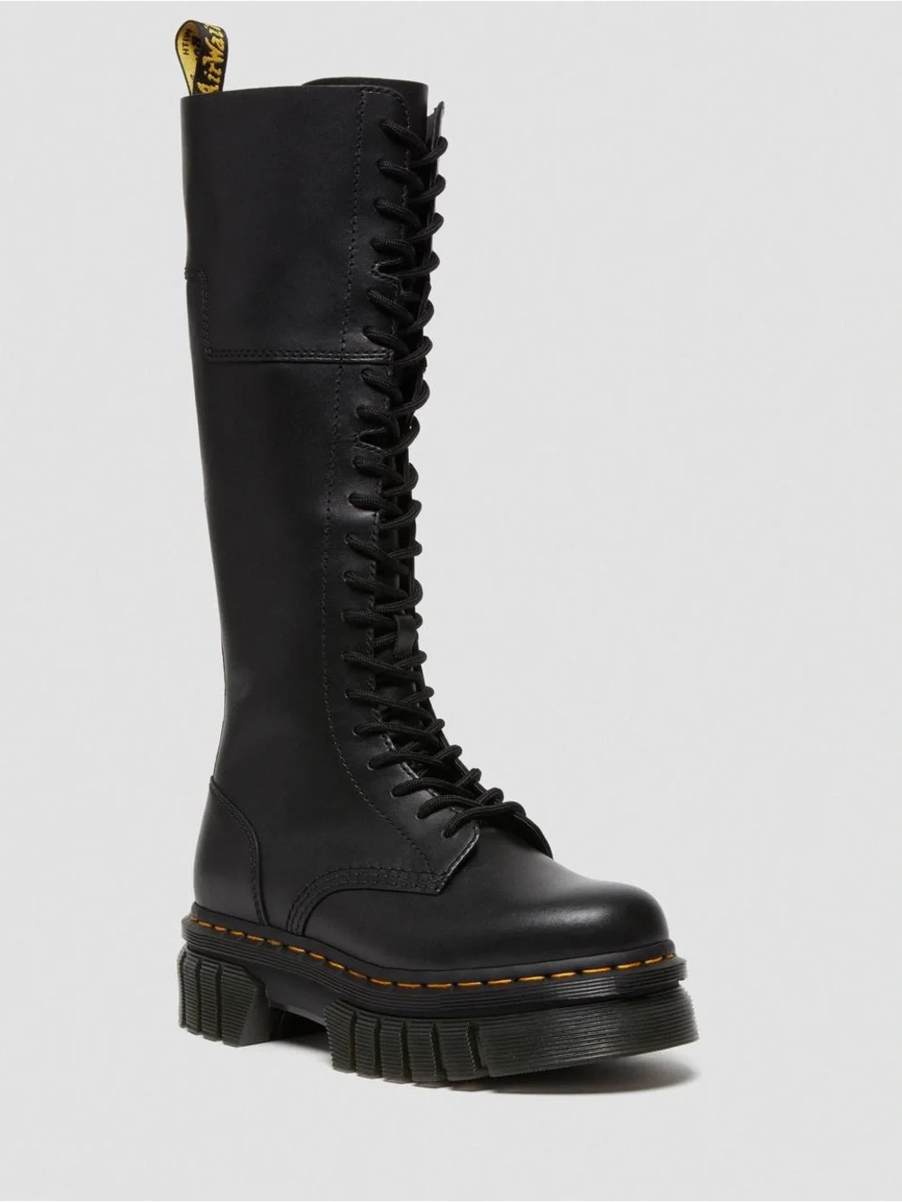 Dr. Martens AUDRICK 20-EYE LEATHER KNEE HIGH PLATFORM BOOTS